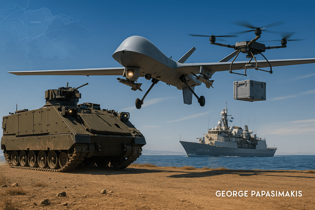 Σύνθεση ελληνικής στρατιωτικής ισχύος με UCAV KERVEROS, ATLAS-8, αναβαθμισμένο M113 και φρεγάτα MEKO ΣΠΕΤΣΑΙ το 2025