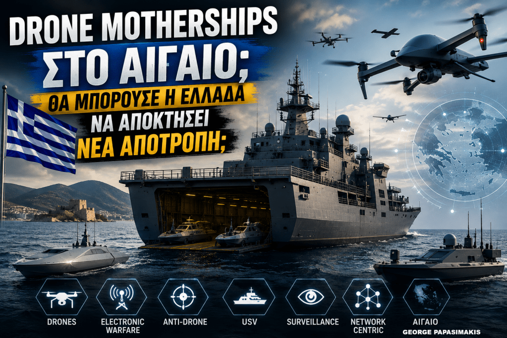 Drone mothership στο Αιγαίο με UAV, USV και συστήματα ηλεκτρονικού πολέμου σε ελληνική στρατηγική ανάλυση